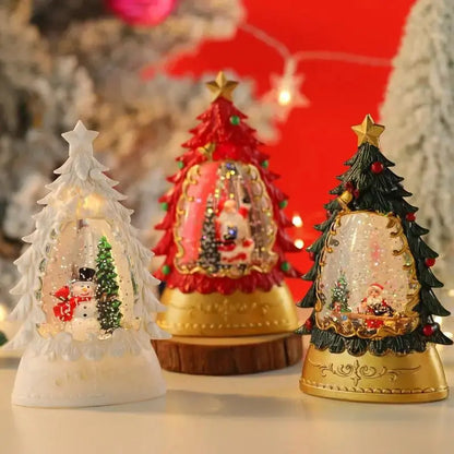 Christmas Illuminated Night Lights Decorate The Desktop with Snowflake and Christmas Wind Lanterns Creating A Festive Atmosphere Good Vibrations