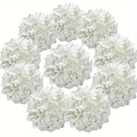 10pcs Silk Hydrangea Heads Artificial Flowers Heads with Stems for Home Wedding Decor Good Vibrations