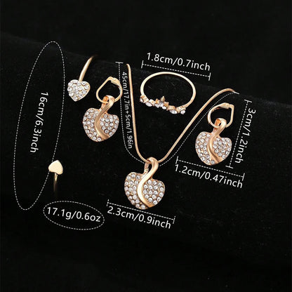 Women's Quartz Watch Gold Luxury Women Ring Necklace Earring Rhinestone Fashion Wristwatch Casual Ladies Watches Jewelry Set ﻿ Good Vibrations