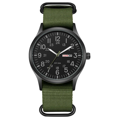 2024 TPW Field Watch Easy Reading Fabric Strap 24 Hours Display Quartz Movement Good Vibrations