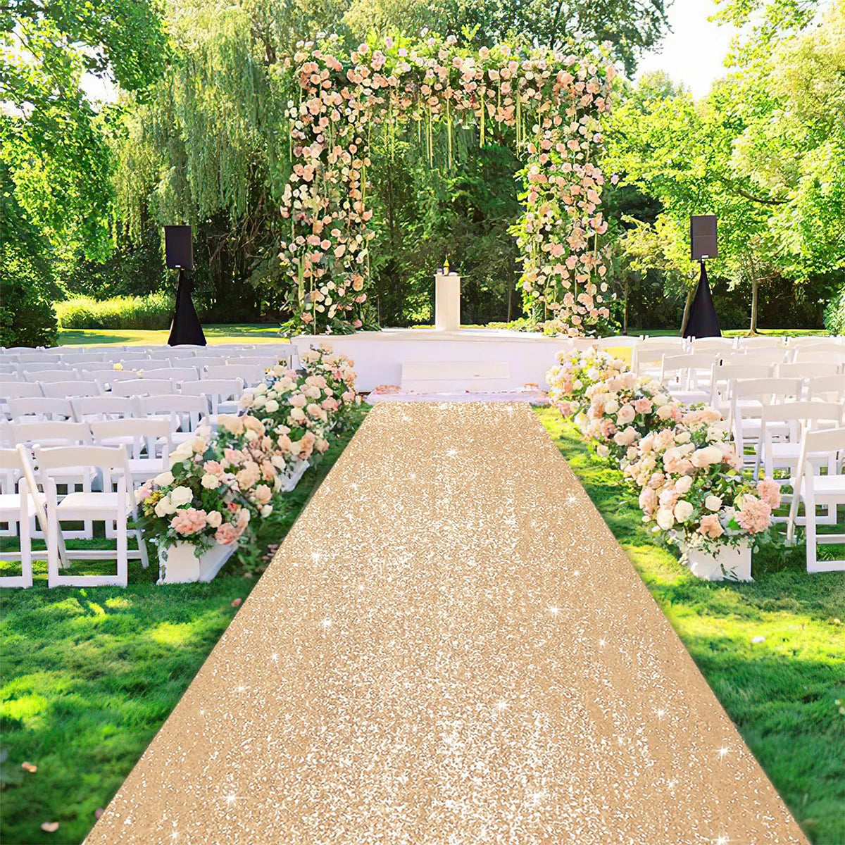 Wedding Aisle Runner Carpet Anti-slip Wedding Golden Carpet Wedding Gold Carpet Ceremony Party Stage Rugs Wedding Carpet Good Vibrations