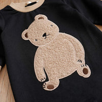 Baby Jumpsuit Cute Cartoon Teddy Bear Short Plush Embroidery Comfortable Spring And Autumn Long Sleeves 0-18m Newborn Clothes Good Vibrations