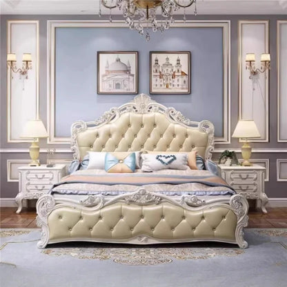 Princess Twin Beds European French Aesthetics Cheap Safe Lazy Beds Design Luxury Crown Muebles Para Dormitorio Home Accessories