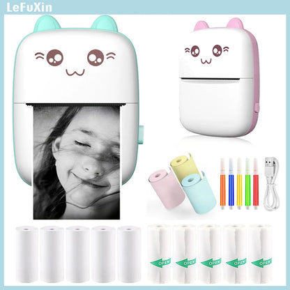 Mini HD Portable Label Thermal Printer Endurance Bluetooth Printer for Student Error Title Note Wrong Pocket Inkless Printing Good Vibrations
