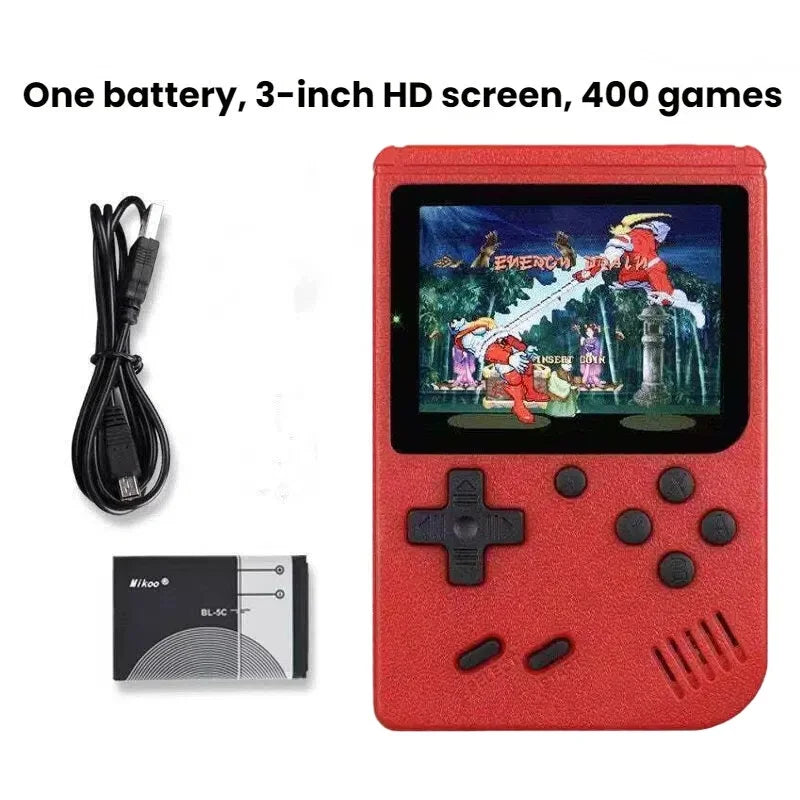 Retro Classic Handheld Game Console 400 Games Rechargeable Portable Mini Game Player Support TV Connection Kids Birthday Gift Good Vibrations