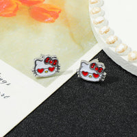Sanrio Hello Kitty earrings - red bow accessories, cute jewelry suitable for girls and women. Good Vibrations