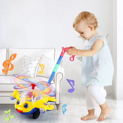 Baby Walker Toy Hand Push Toddler Toy Plane Car Toy Push Along Walking Toy for Kids Children Boys Girls Outdoor Good Vibrations
