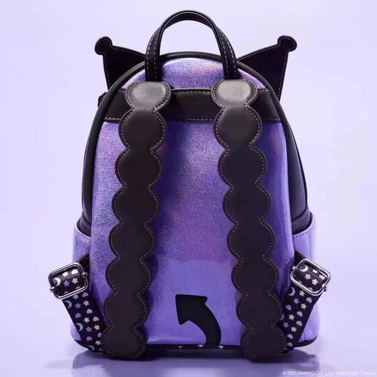 Sanrio Series Purple Kuromi My Melody Backpack Creative Backpack Storage Stationery Leather Mini Student Backpack Christmas Gift Good Vibrations