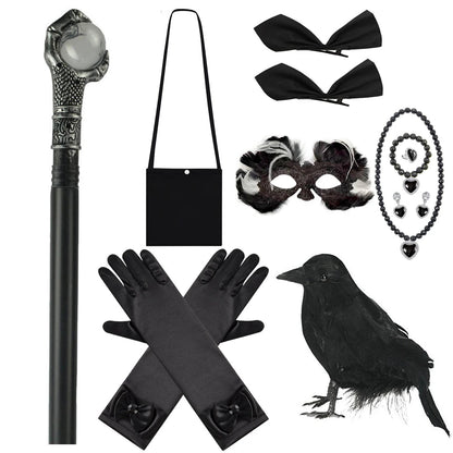 Halloween Costume For Kids Black Witch Dress Luxury Lace Sequin Evil Role Playing Costume Maleficent Dress Up Outfit Ghost Bride Good Vibrations