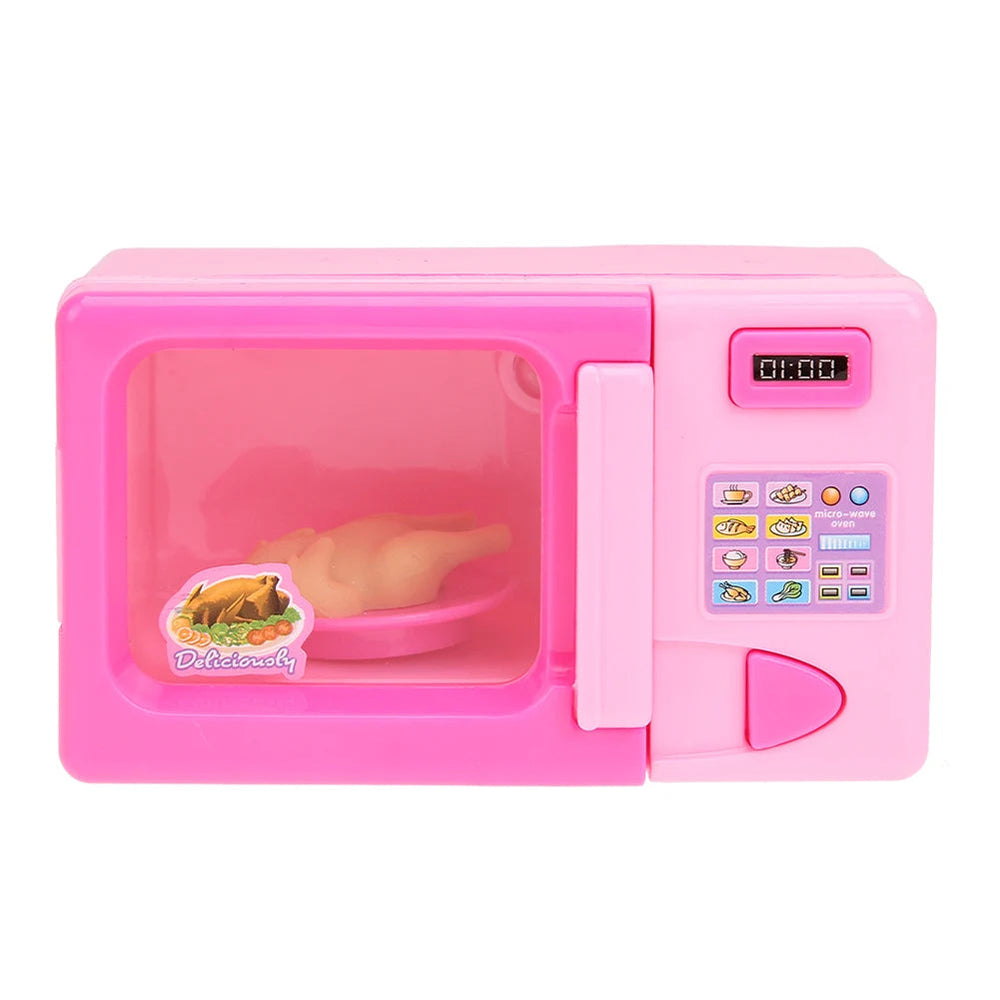 Simulation Microwave Oven Toys with Light Play House Microwave Oven Model Microwave Oven Playset for Kitchen Toy Appliances Good Vibrations