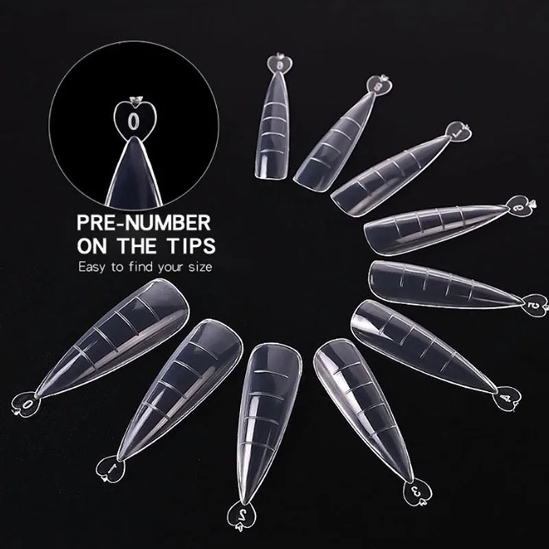 100Pcs/Box Nail Tips Full Set Acrylic Fake Finger UV Gel Polish Quick False Nails Tip Manicure Tools Nail Art DIY Tools Kit Good Vibrations