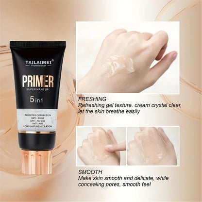 Waterproof Base Transparent Gel Makeup Primer - Full Coverage Matte Foundation With Color Retention, Natural Avocado And Rose Ex Good Vibrations
