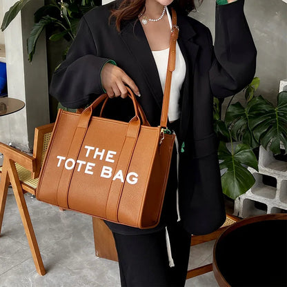 Designer Women's Tote Bag PU Leather Shopper Purses Solid Color Outdoor Leisure Large -Capacity Letter Shoulder Bag Women Clutch Good Vibrations