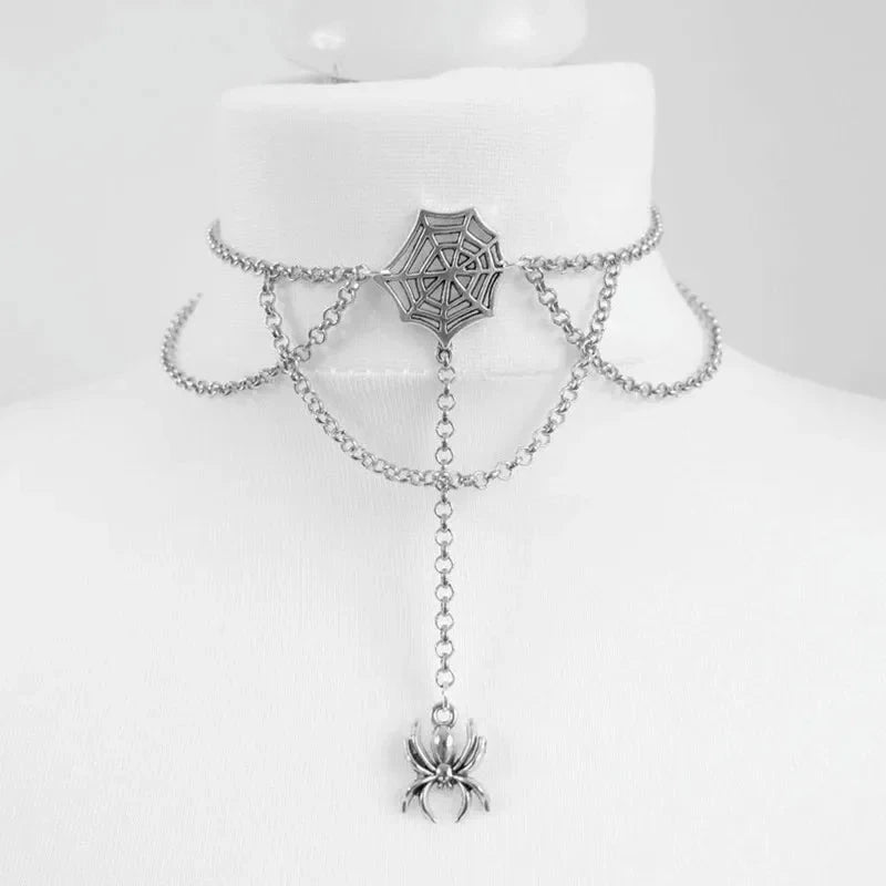 Goth Tattoo Inverted Crescent Stretchy Choker Witch Necklace Punk Jewelry Women Wedding Gift Fashion Statement Chain Pendant Good Vibrations