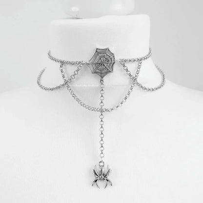 Goth Tattoo Inverted Crescent Stretchy Choker Witch Necklace Punk Jewelry Women Wedding Gift Fashion Statement Chain Pendant Good Vibrations