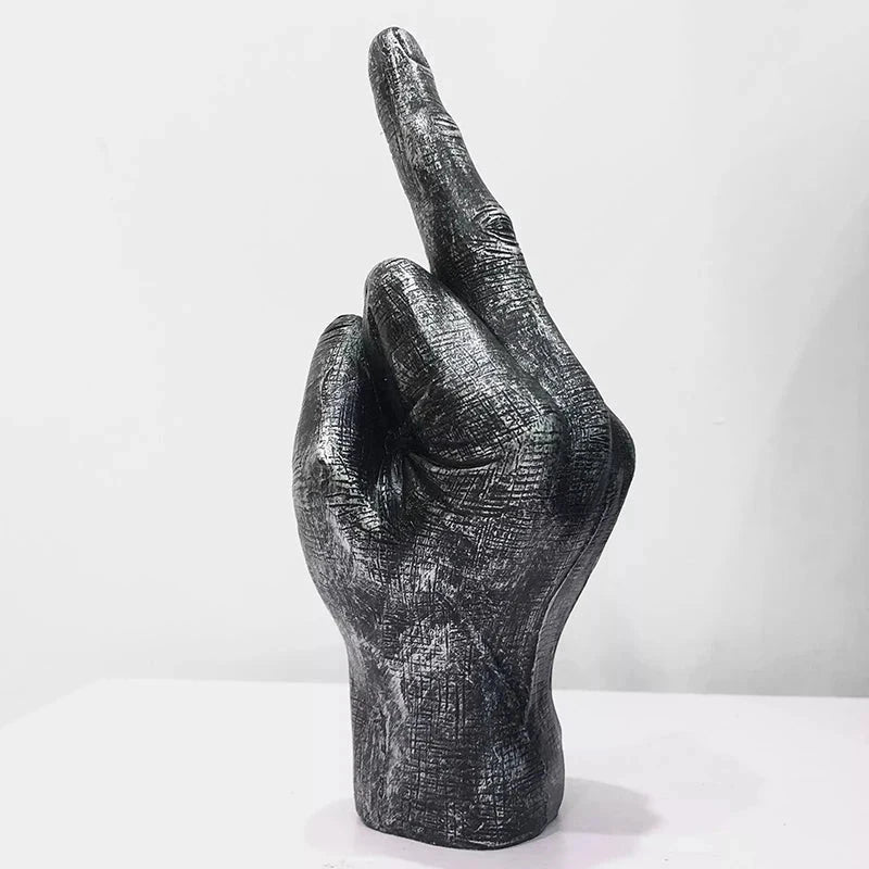 Desk Ornaments Of Middle Finger Statue Upright Middle Finger Arts Crafts Desktop Gesture Figurine Sculpture Living Room Dec Good Vibrations