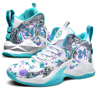 Men's Basketball Shoes No-Slip Breathable Outdoor Shoes Fashion Graffiti Training Shoes Good Vibrations