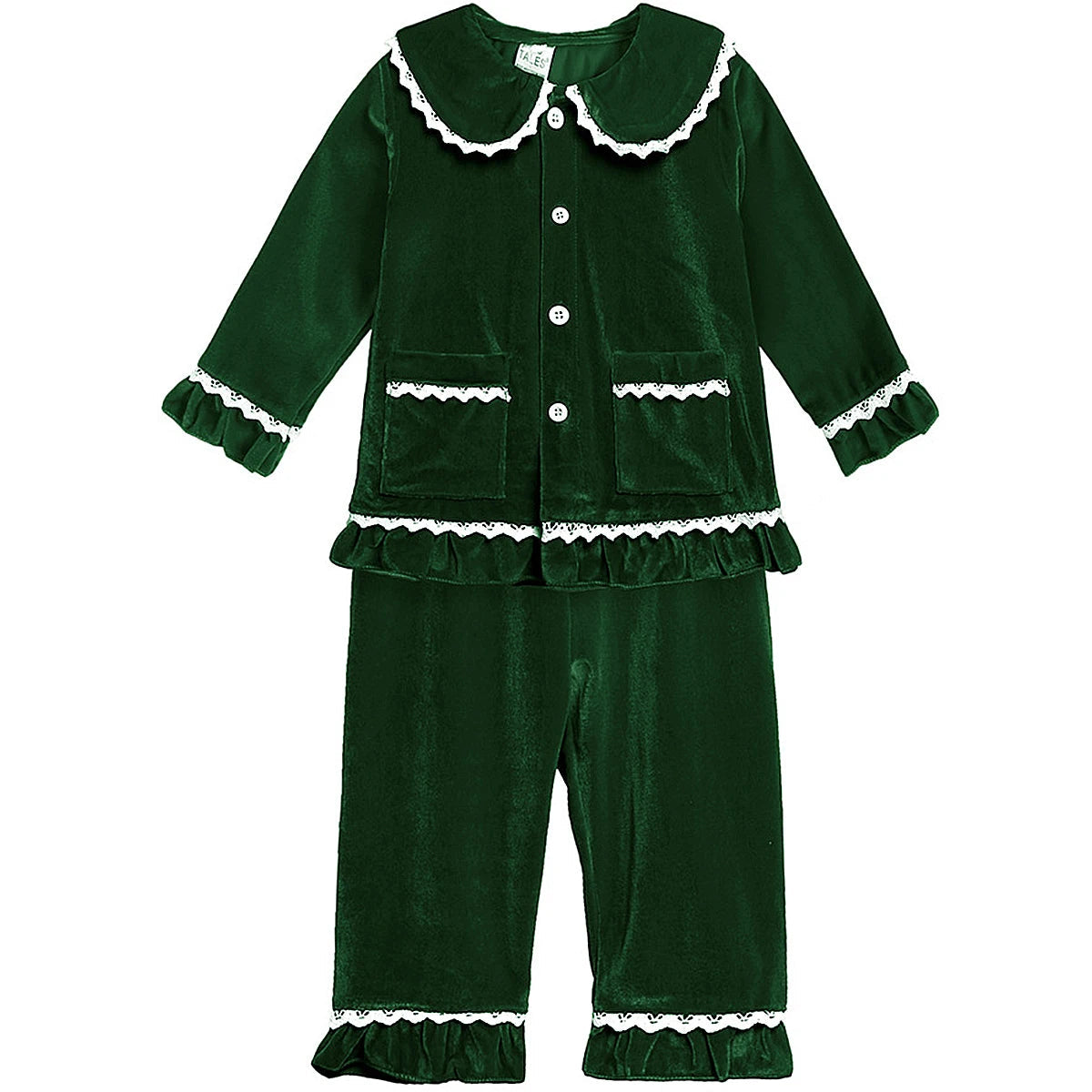 Christmas Pyjamas Kids Boys Girls Velvet Pajamas Infant Xmas Pjs Toddler New Year Party Gift Pijamas Green Red Nightwear Good Vibrations