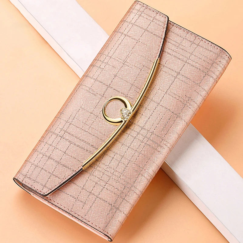 Luxury Designer Women's Long Leather Wallet High Quality Large Capacity Purses for Women Multifunctional Simple Elegant Handbag Good Vibrations