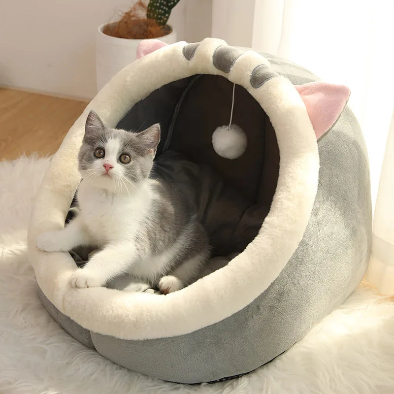 Deep Sleep Cat Bed Cartoon Pet Bed Foldable Removable Washable Pet Sleeping Bed for Small Dog Mat Bag Cave Cats Bed Good Vibrations