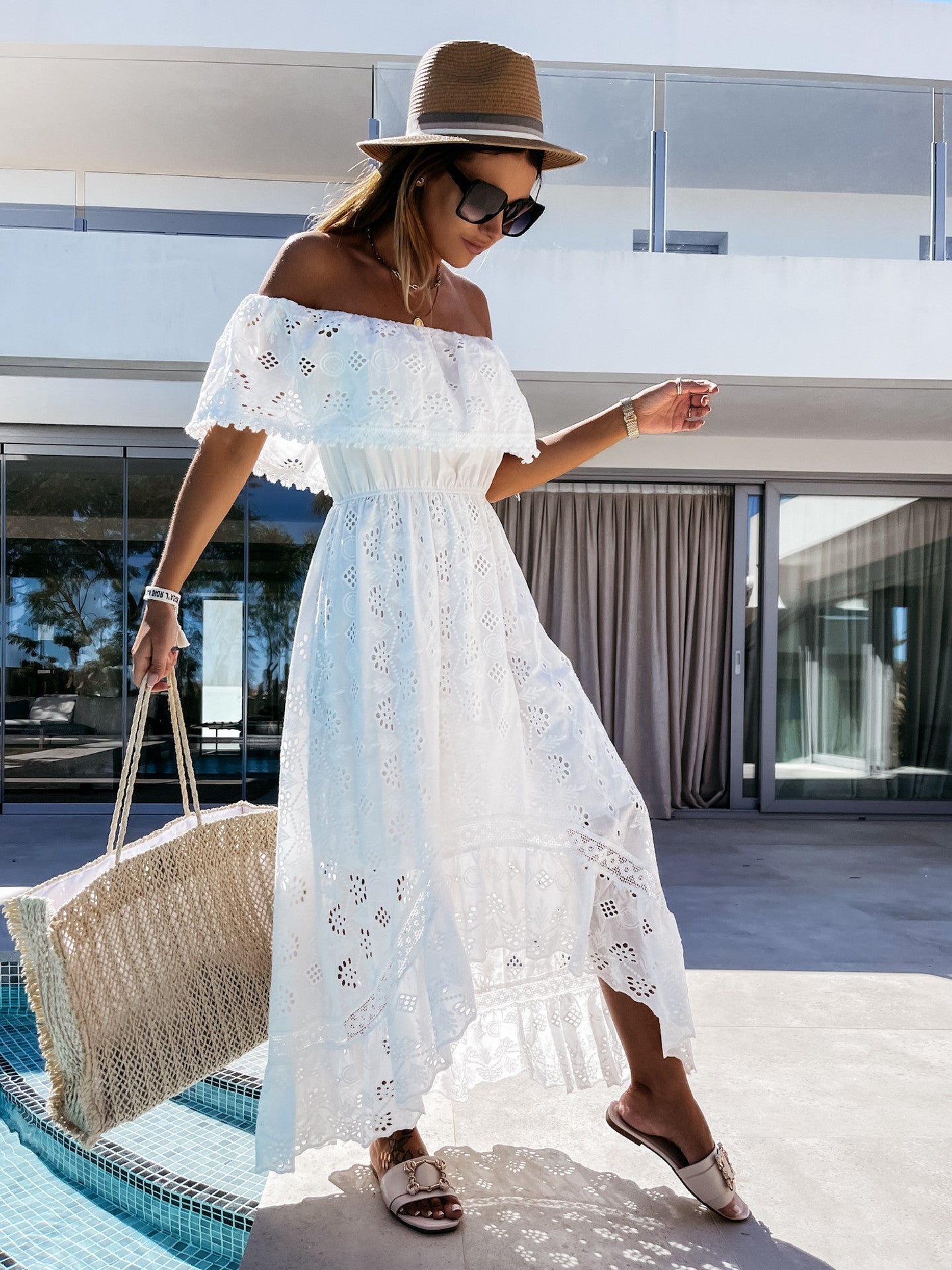 Trendy Casual Summer White Dress for Women Cover-ups Outfits New Boho Hippie Chic Long Maxi Dresses Elegant Party Beachwear Good Vibrations