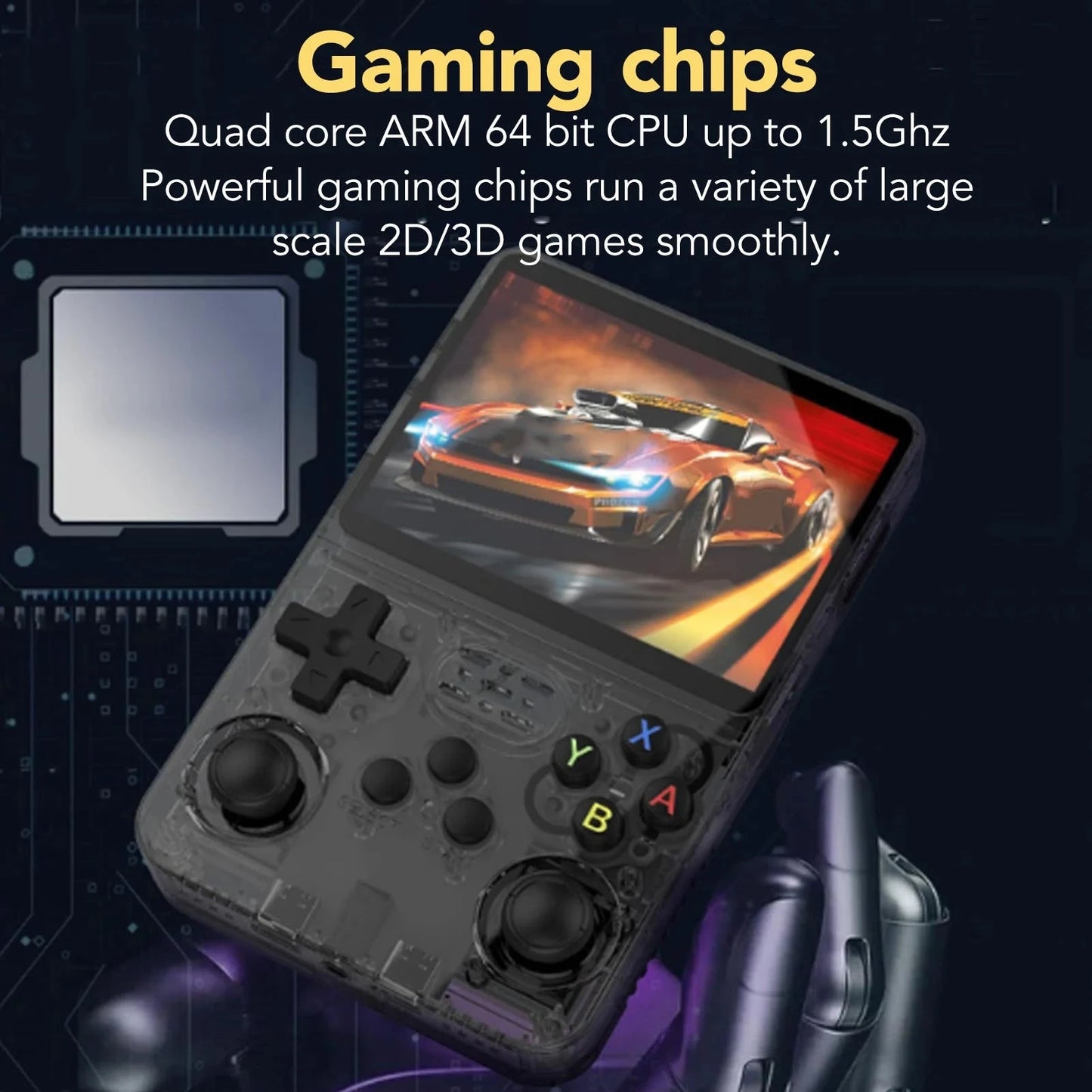 Handheld Game Console 3.5 Inch  LCD Screen Portable Video Game Console Dual Joysticks with 3200mAh Battery for Birthday Gift Good Vibrations