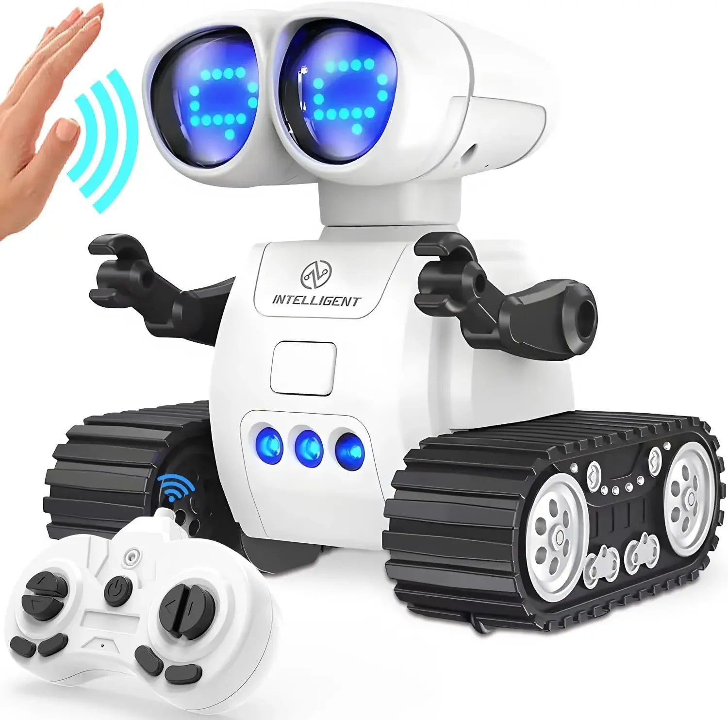 TOY Life Rechargeable RC Robot - LED Eyes Music Walkie Talkie Remote Control Toy for Kids Toddler Gift Good Vibrations