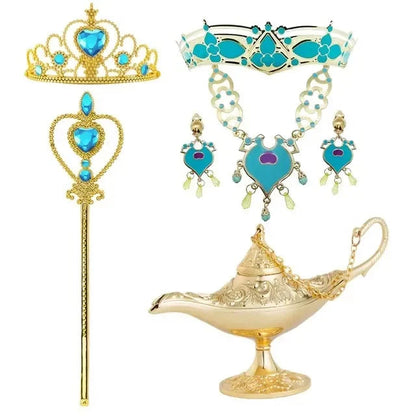 Jasmine Girls Aladdin Costume Halloween Princess Dress Kids Birthday Party Christmas Arabian Cosplay 4 5 6 7 8 9 10 Years Good Vibrations