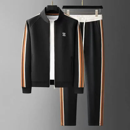Spring Autumn Fashion Embroidered LOGO Men's Sports and Leisure  Jacket Pants 2-pc Set Youth Street Party Brand Men Sets Good Vibrations