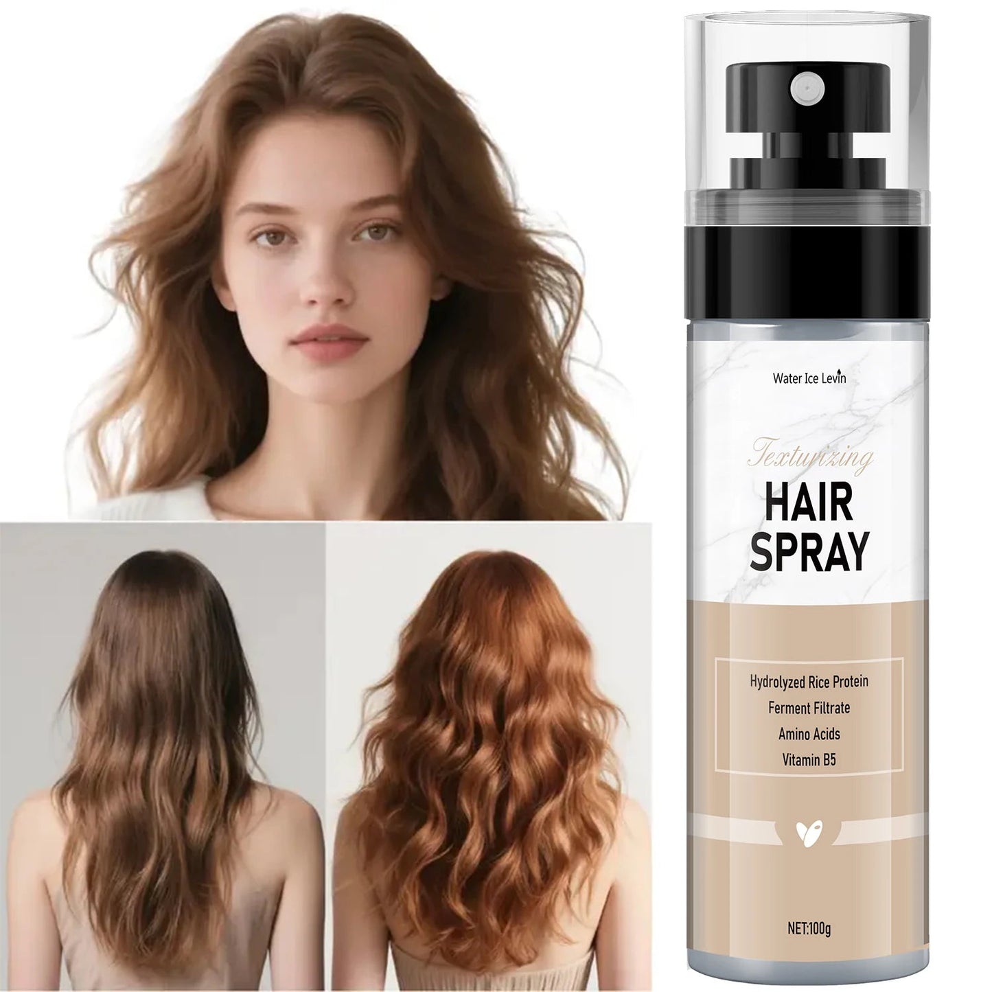 Texturizing Hair Spray - Contains Rice Protein, Moisturizing and Repairing Care, Amino Acids, Vitamin B5, Winter Hair Care Good Vibrations