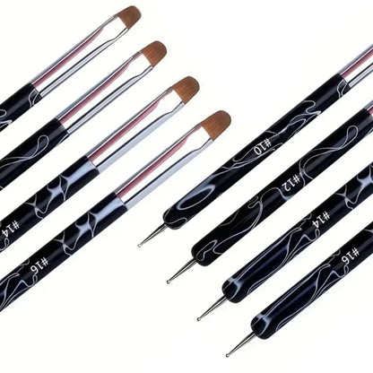 Dual-Ended Nail Art Brushes And Dotting Pens Set, Professional Manicure Detailing Tools, French Nail Art Pen Kit Good Vibrations