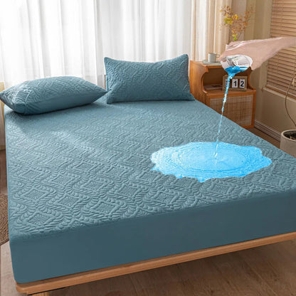 Waterproof Fitted Sheet Quilted Mattress Cover Mattress Protector for Home Hotel Twin Full Quuen King 160x200 140x200 Bed Cover Good Vibrations