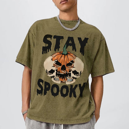 Neutral Style Retro Outfit T-Shirt Pure Cotton High Quality Pumpkin Letter Graphic Printing Fashion Trend Loose Short Sleeves Good Vibrations