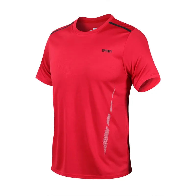 CHRLCK Men's Quick Drying Running Sets Breathable Hiking Fishing T-Shirt Short Soft Elasticity Gym Fitness Suits Outdoor Sports Good Vibrations