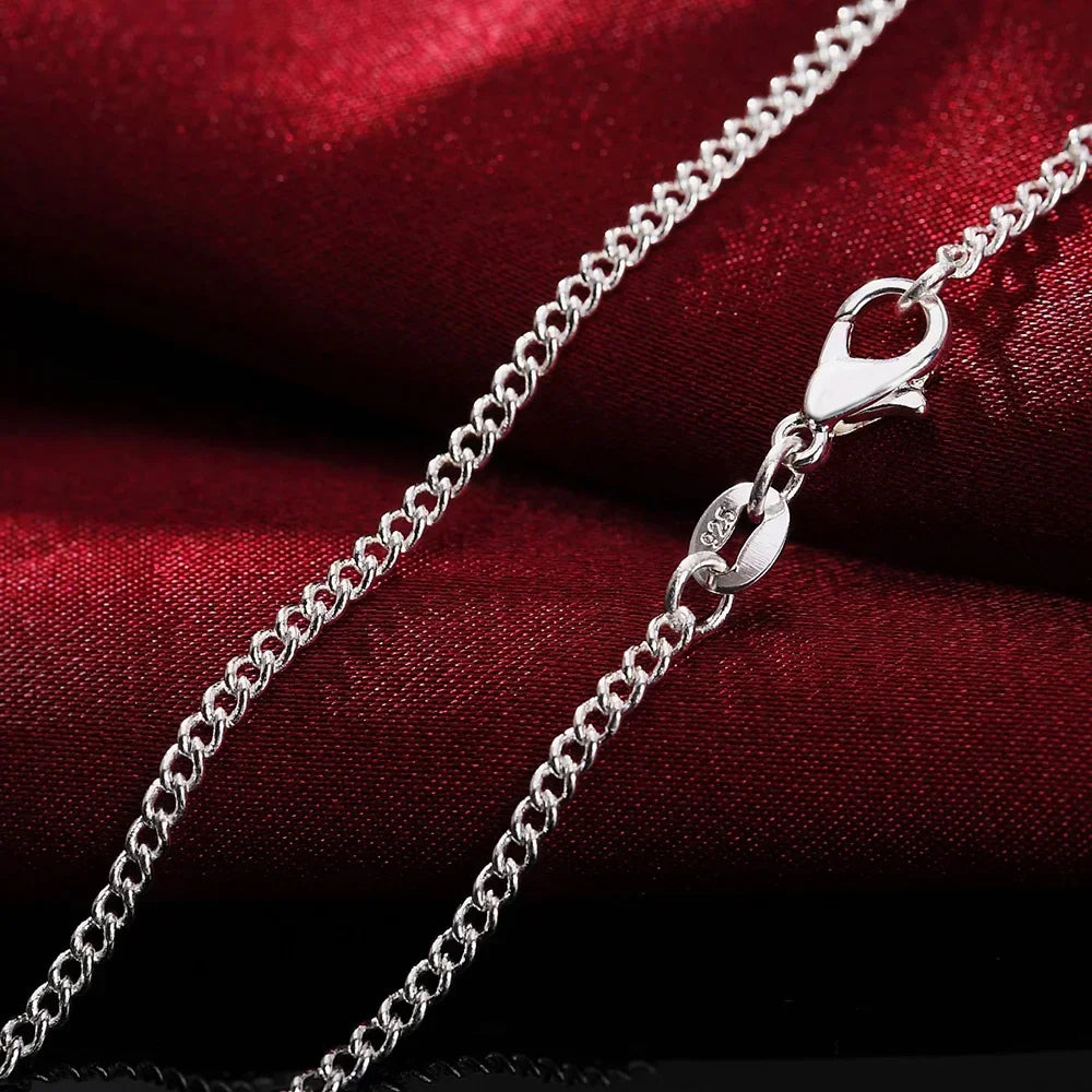 Hot 925 Sterling Silver 2MM String Chain Necklace For Women Men 16-30 Inches High Quality Popular Party Brands Jewelrys Gifts Good Vibrations
