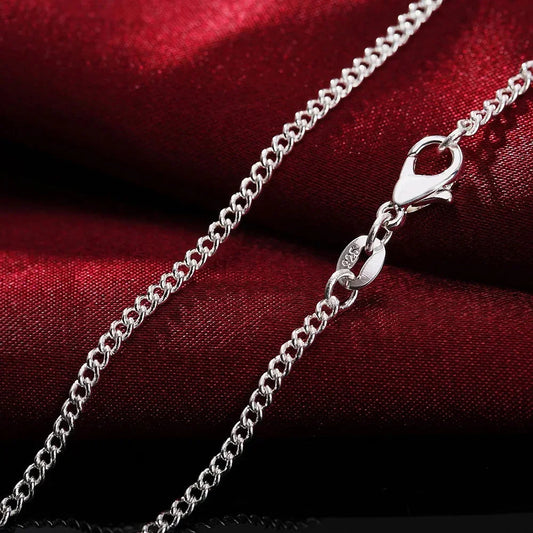 Hot 925 Sterling Silver 2MM String Chain Necklace For Women Men 16-30 Inches High Quality Popular Party Brands Jewelrys Gifts Good Vibrations