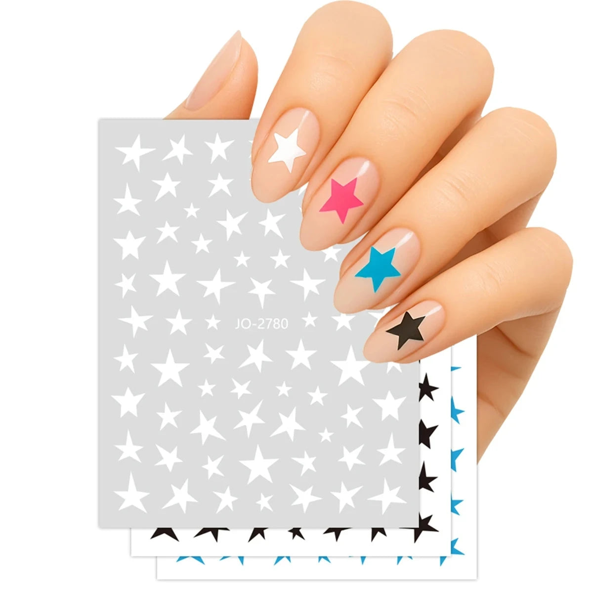 3/6/12 Sheets Star Nail Stickers Set – Neon Laser Color Self-Adhesive Decals DIY Gel Acrylic Nail Art Decoration Good Vibrations