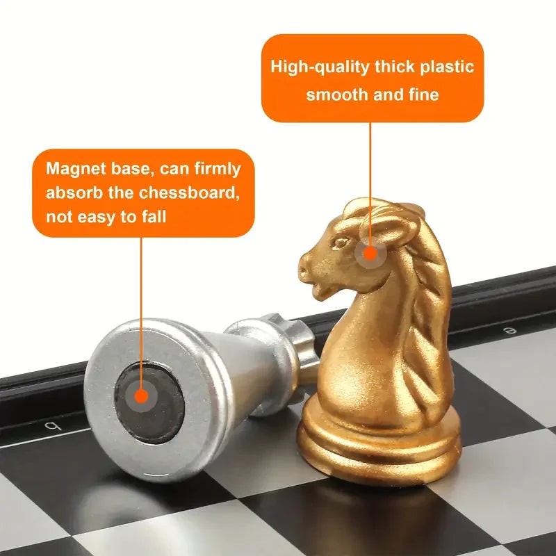 Mini Magnetic Chess Board Game Toys Folding Magnetic Plastic Chessboard Portable Interactive Toy for Kids Adult Birthday Gift Good Vibrations Adult Super Store