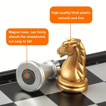 Mini Magnetic Chess Board Game Toys Folding Magnetic Plastic Chessboard Portable Interactive Toy for Kids Adult Birthday Gift Good Vibrations Adult Super Store