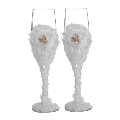 Western-style wedding ceremony goblet bride and groom love witness gift wine glass tableware four-piece suit Good Vibrations