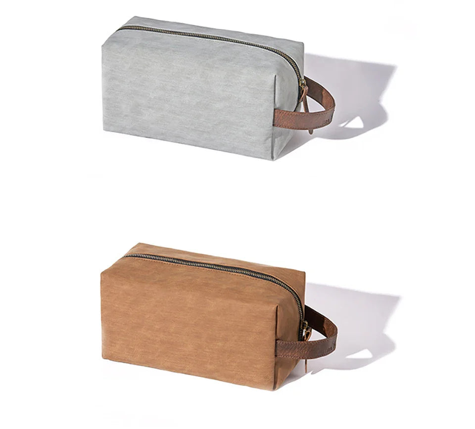 Portable hookah bags in gray and brown colors with zipper closure and handle, large capacity waterproof storage.