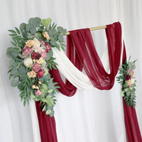 2pc Rose Artificial Flower Wedding Arch Flower Arrangement Country Wedding Ceremony Floral Garland Reception Backdrop Decoration Good Vibrations