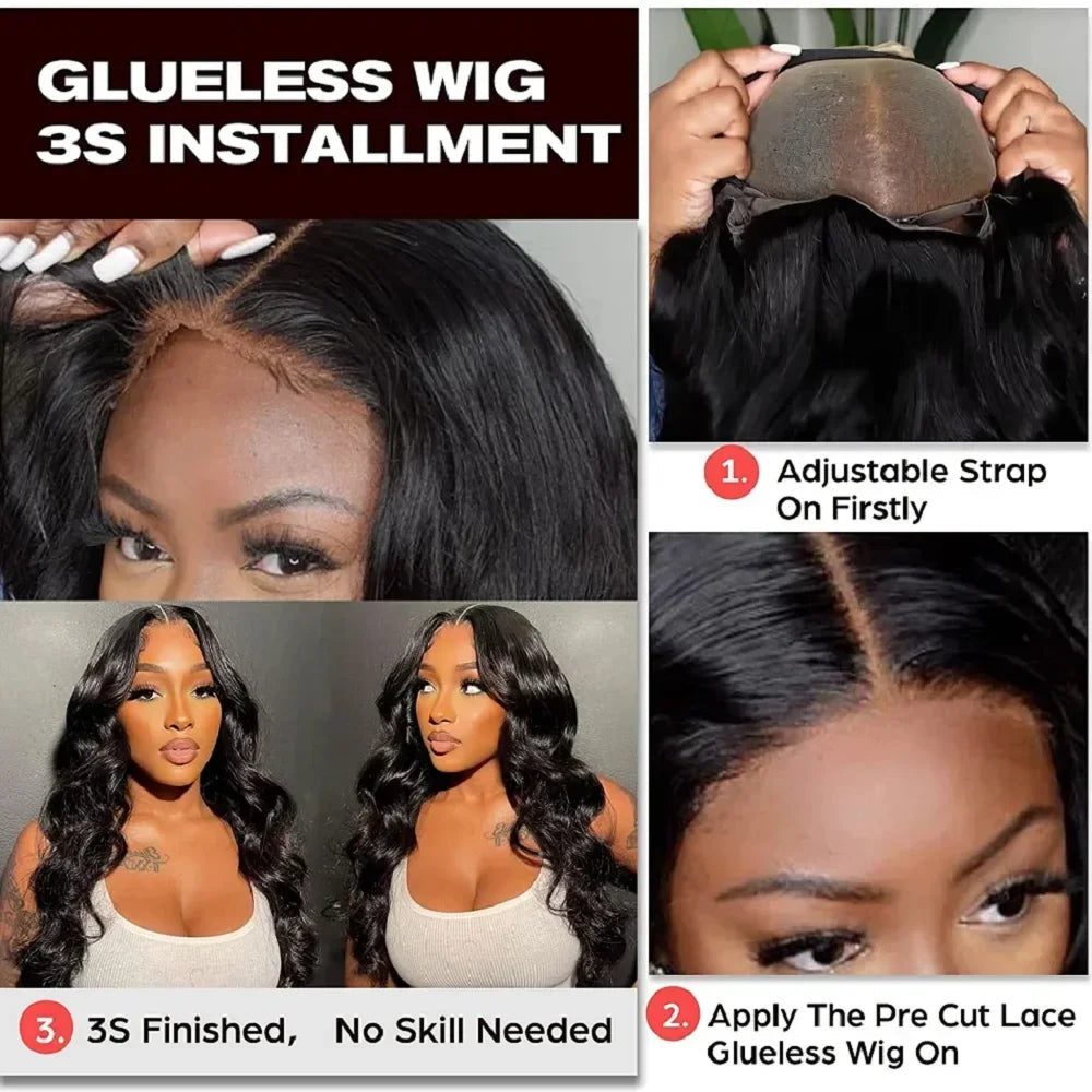 Glueless Wigs Human Hair For Women Kinky Straight Human Hair Wigs Pre Plucked Easy To Wear And Go 4x4 Lace Front Wig Nautural Good Vibrations
