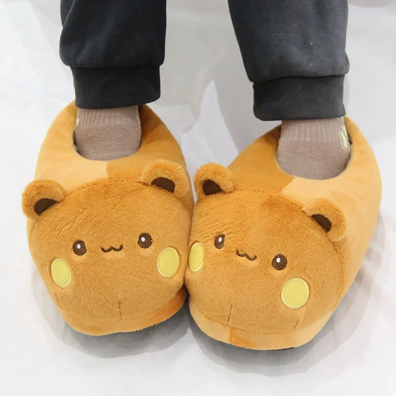 2025 New Panda Bubu And Yier Slippers Cartoon Panda Indoor Couple'S Warm Cotton Slippers Autumn And Winter Gift Birthday Gift Good Vibrations