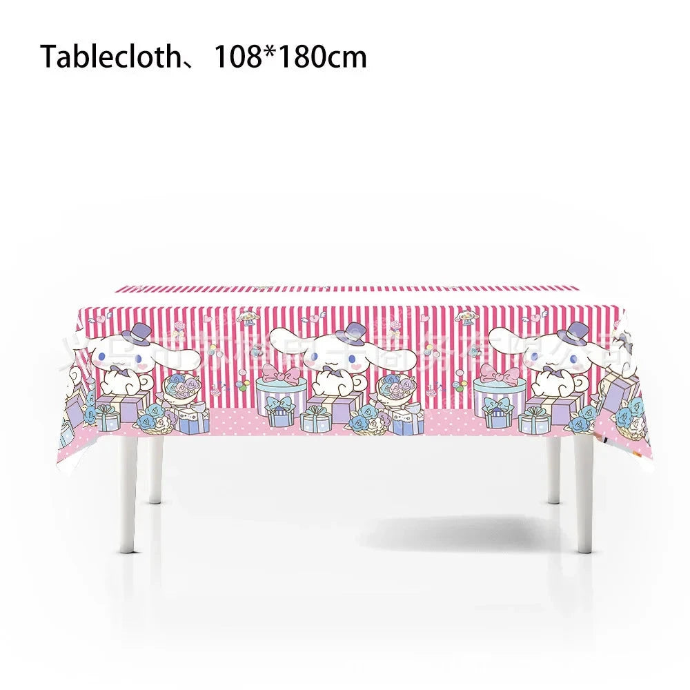 Cinnamoroll Theme Party Supplies Kids Birthday Christmas Decorations Gift Bag Ballons Banner Cake Topper Tableware Accessories Good Vibrations