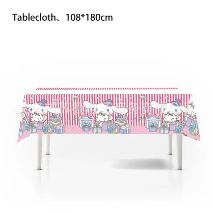 Cinnamoroll Theme Party Supplies Kids Birthday Christmas Decorations Gift Bag Ballons Banner Cake Topper Tableware Accessories Good Vibrations