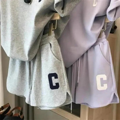 2025 women t-shirt shorts set Summer Tracksuit O Neck Letter Print Short Sleeve T-shirt Drawstring Shorts Sport Clothes Good Vibrations