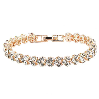 Elegant Bracelet for Women Chain Cubic Zircon Rhinestone Shiny Inlaid Bangle Bracelet Gifts Good Vibrations