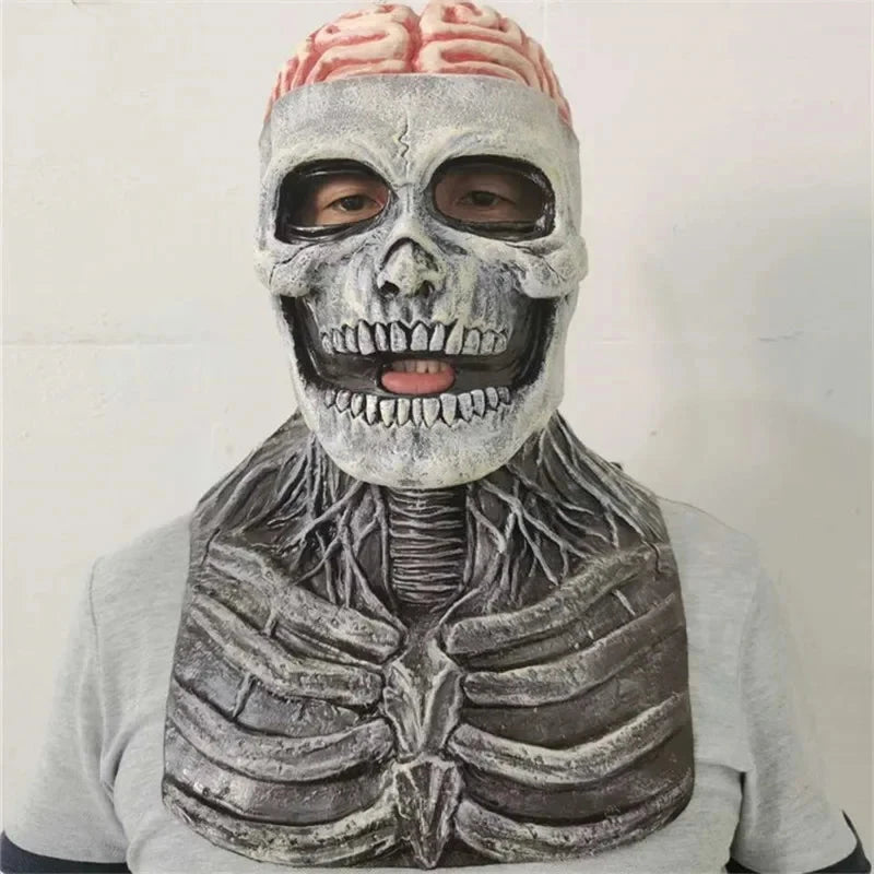 Holiday Supplies Halloween Mask Terror Brain Exploding Headgear Funny Scream Latex Mask Halloween Skull Mask Good Vibrations