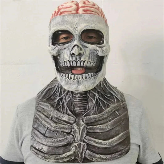 Holiday Supplies Halloween Mask Terror Brain Exploding Headgear Funny Scream Latex Mask Halloween Skull Mask Good Vibrations